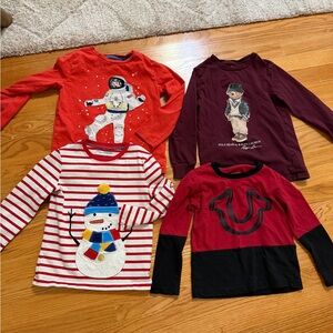 Polo by Ralph Lauren Mini boden 5T Long Sleeve Tees - Red, Burgundy, and Striped
